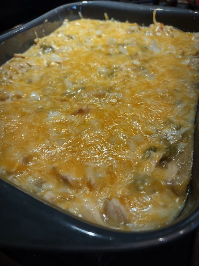 Green Chile Chicken Enchilada Casserole