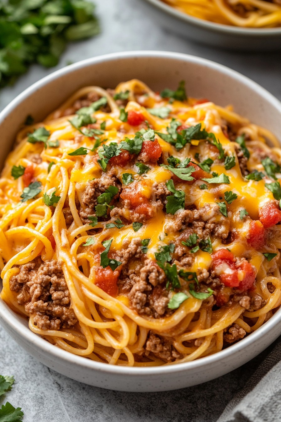 CrockPot Taco Spaghetti