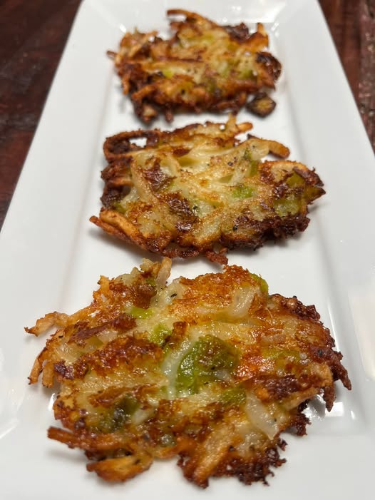 Green Chile Cheese Potato Cakes with Green Chile Sour Cream