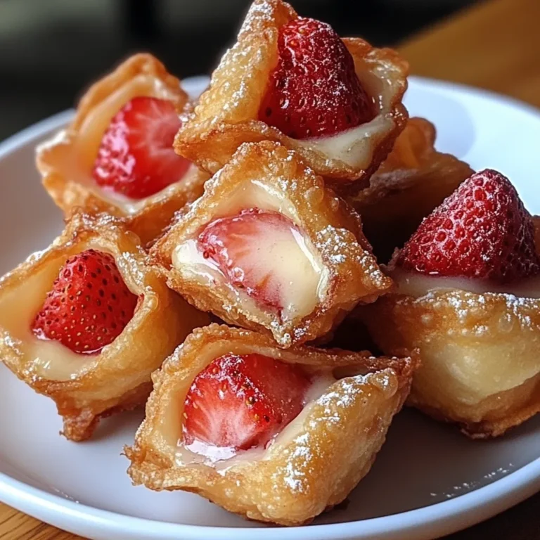 Deep-Fried Strawberry Cheesecake Wonton Bites Recipe