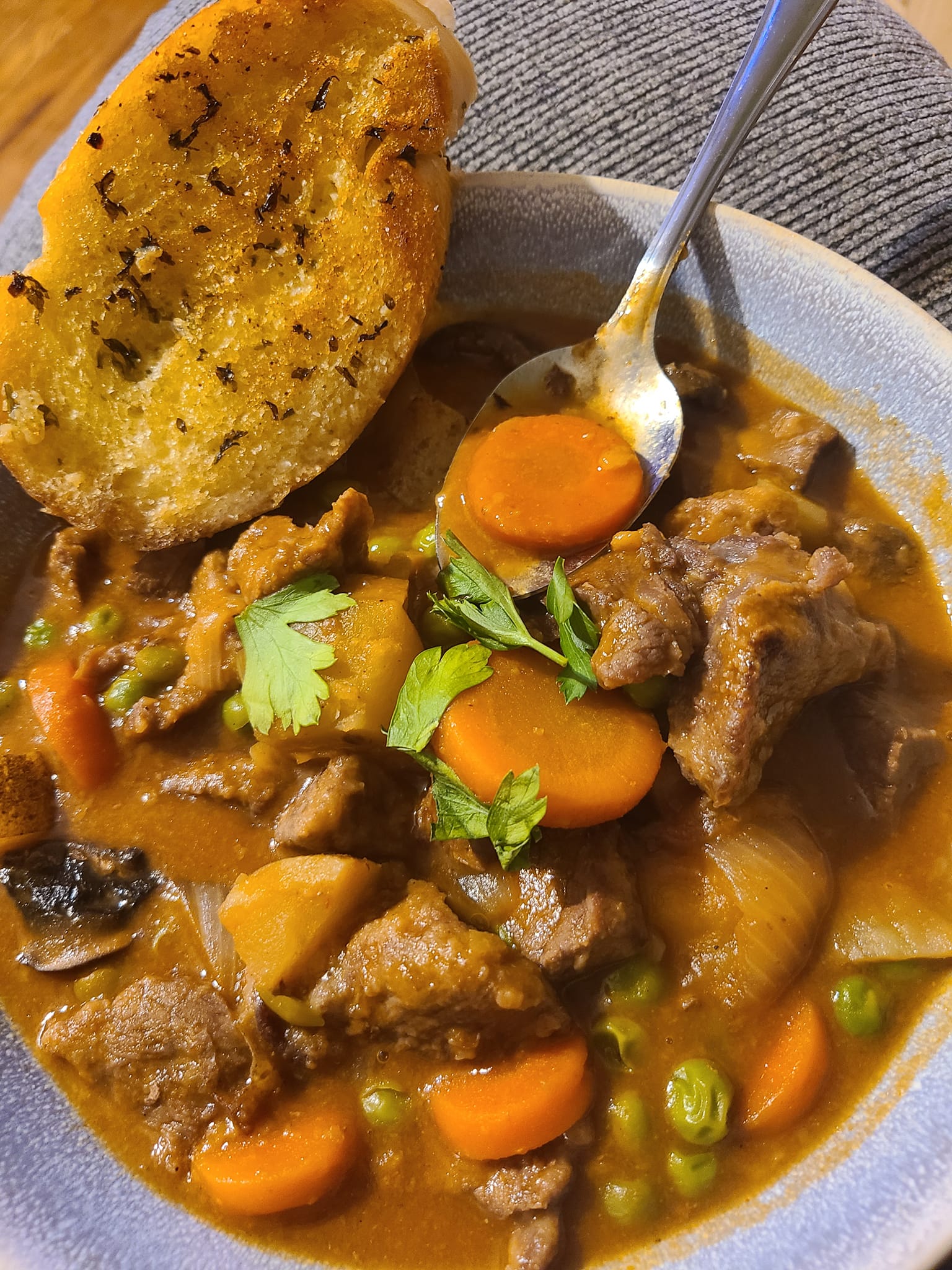 Homemade Beef Stew With Crusty Bread