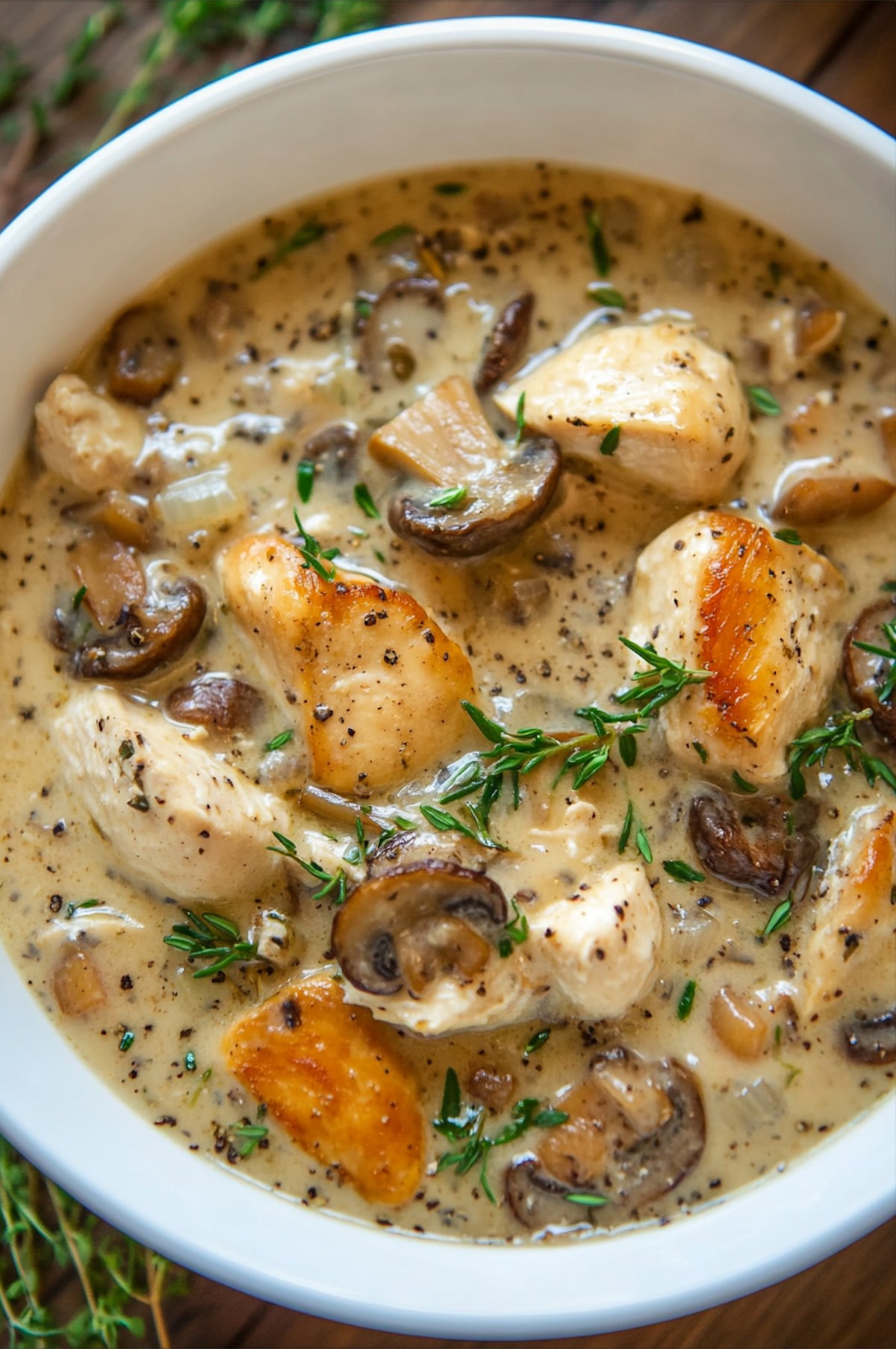 Creamy Mushroom Chicken and Wild Rice Soup