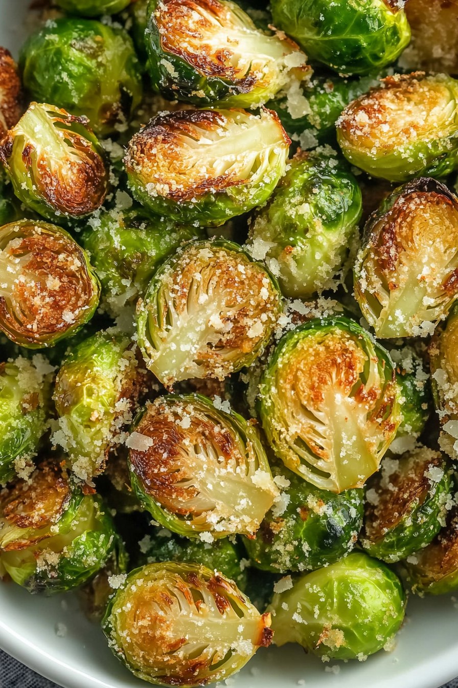 Crispy Garlic Parmesan Brussels Sprouts with a Twist